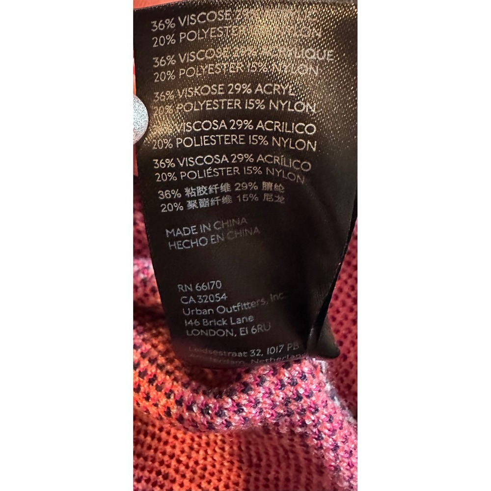 Maeve Anthropologie Womens Large Fair Isle Turtleneck Sweater Pink Orange Stripe - Picture 7 of 8